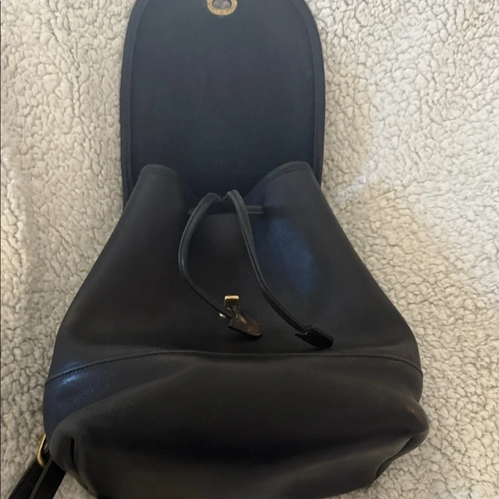 Vintage Coach Black Leather Backpack - Picture 4 of 6